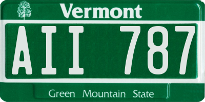 VT license plate AII787