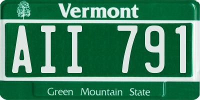 VT license plate AII791