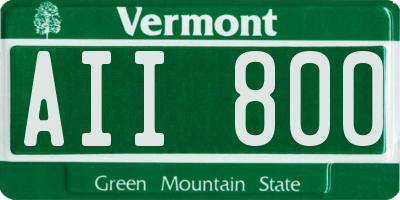 VT license plate AII800
