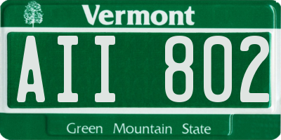 VT license plate AII802