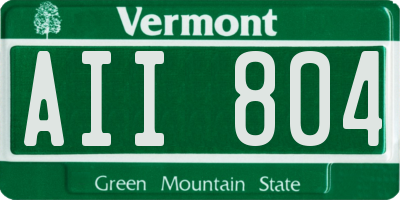 VT license plate AII804