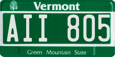 VT license plate AII805