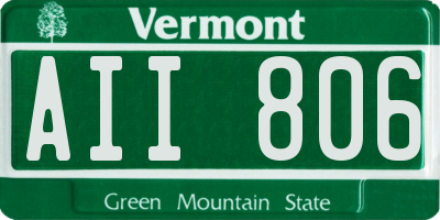 VT license plate AII806