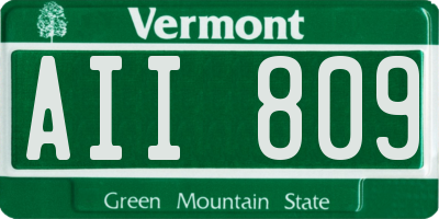 VT license plate AII809