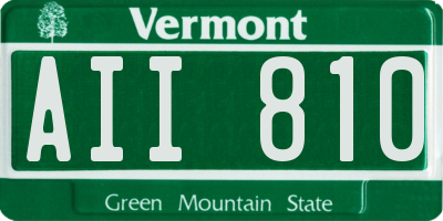 VT license plate AII810