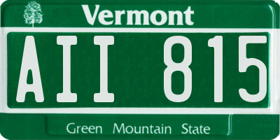 VT license plate AII815