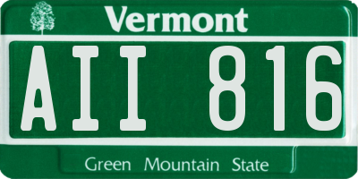 VT license plate AII816