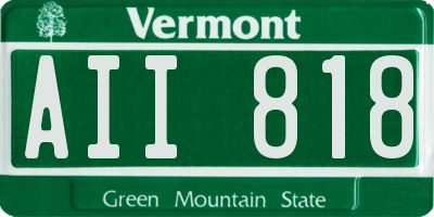 VT license plate AII818