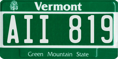 VT license plate AII819