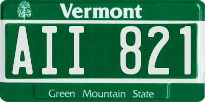 VT license plate AII821