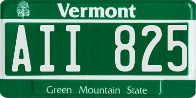 VT license plate AII825