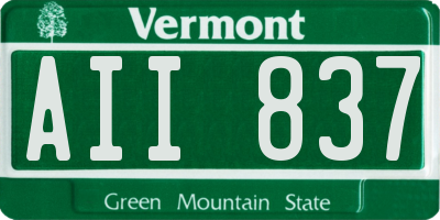 VT license plate AII837