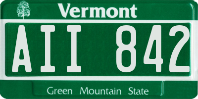 VT license plate AII842