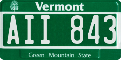 VT license plate AII843