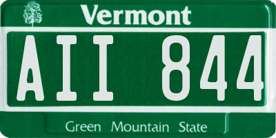 VT license plate AII844