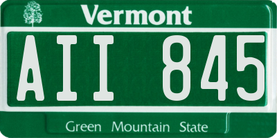 VT license plate AII845