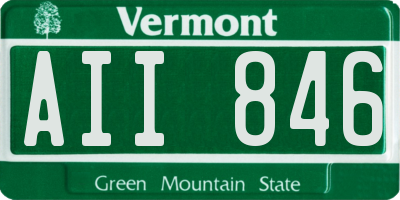 VT license plate AII846
