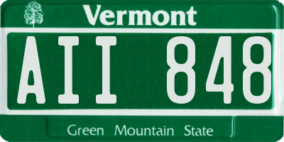 VT license plate AII848