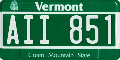 VT license plate AII851