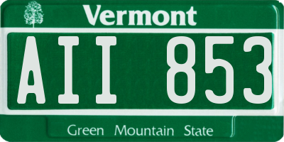 VT license plate AII853