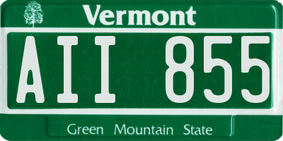 VT license plate AII855