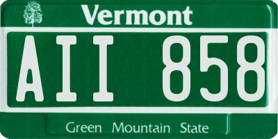 VT license plate AII858