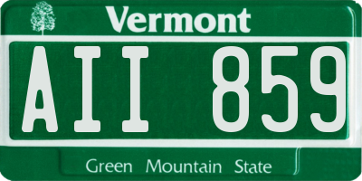 VT license plate AII859