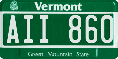 VT license plate AII860
