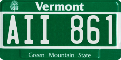VT license plate AII861