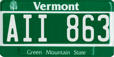 VT license plate AII863