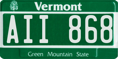 VT license plate AII868