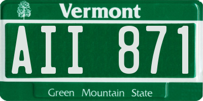 VT license plate AII871