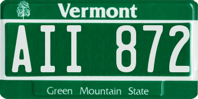 VT license plate AII872