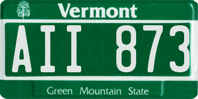VT license plate AII873