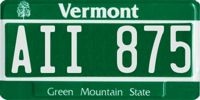 VT license plate AII875