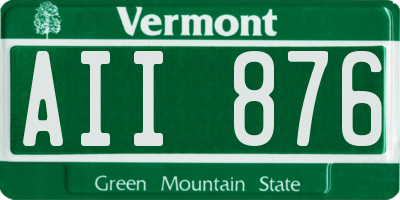 VT license plate AII876