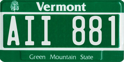 VT license plate AII881