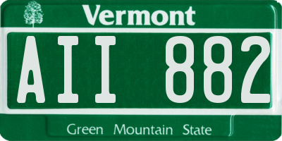 VT license plate AII882