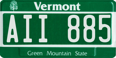 VT license plate AII885