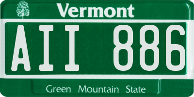 VT license plate AII886