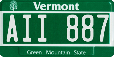 VT license plate AII887