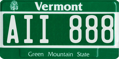 VT license plate AII888