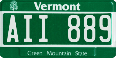 VT license plate AII889