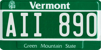 VT license plate AII890