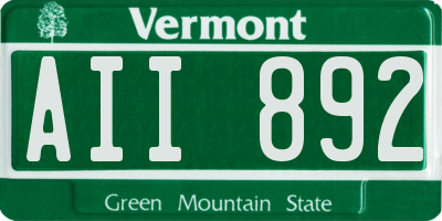 VT license plate AII892