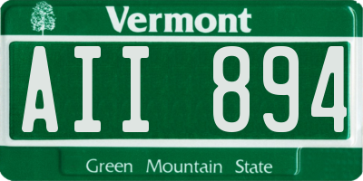 VT license plate AII894