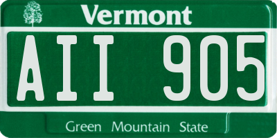 VT license plate AII905
