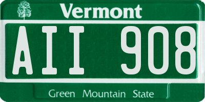 VT license plate AII908