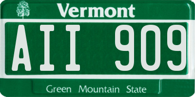 VT license plate AII909