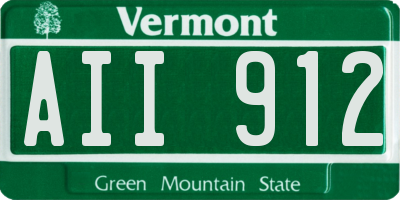VT license plate AII912
